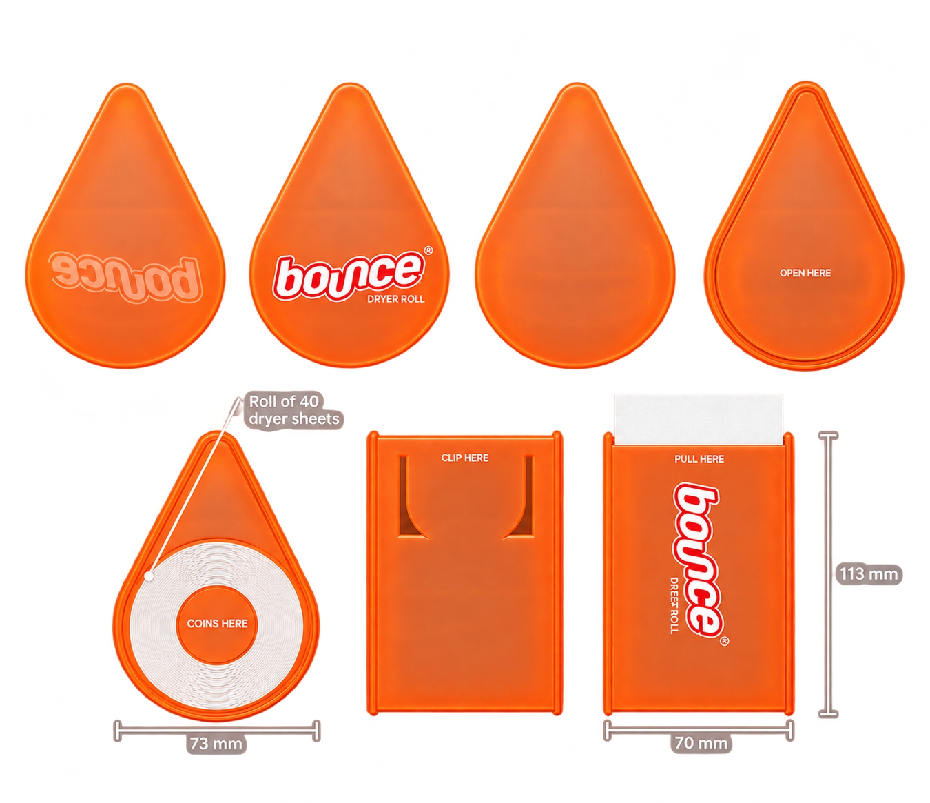 Dispenser front and side form studies