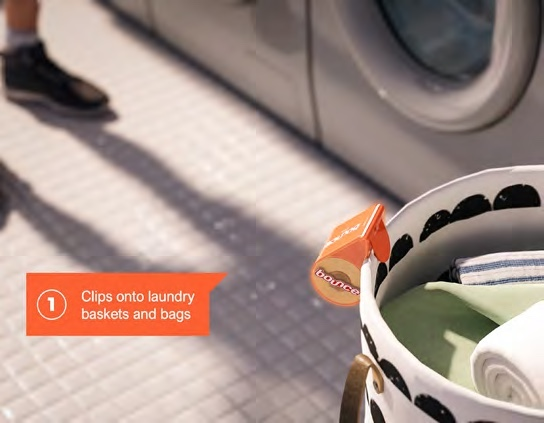 Step 1: The basket clip keeps the sheets with your laundry, so there is one less thing to carry.